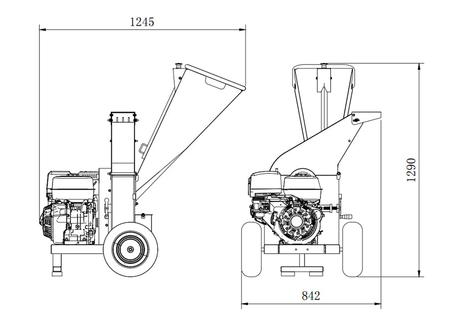 Biotriturador ANOVA 420cc 15HP Volante 3 Cuchillas - 4" - 100mm - Arranque Electrico