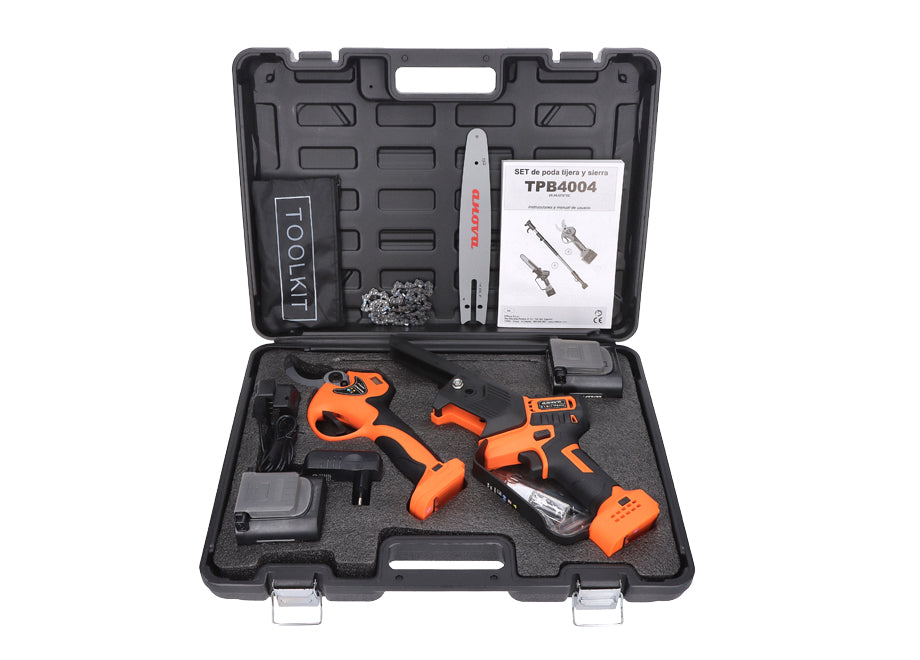 Set De Poda: Tijera 40MM + Sierra 8" + Pértiga 1,5-2,1M 21V ANOVA